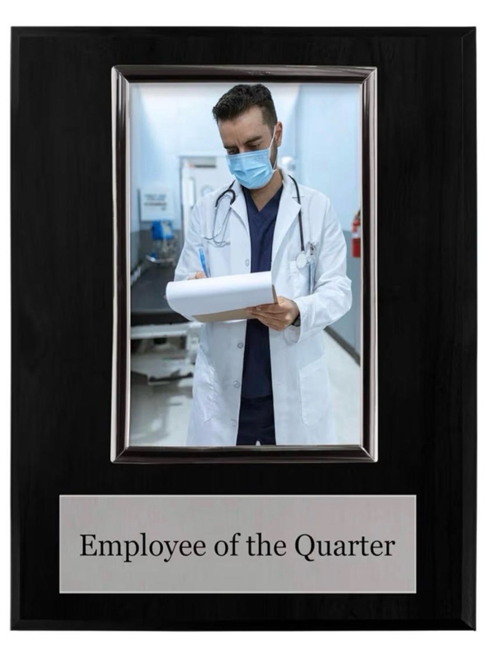 Employee of the Quarter Award Plaque - 8 x 10" holds a 6 x 4" Portrait Photo